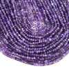 4X3MM Natural Amethyst Gemstone Grade AA Micro Faceted Rondelle Loose Beads (P35)