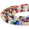 3MM Natural Multi Color Galaxy Mix Stones Gemstone Micro Faceted Round Loose Beads 15 inch Full Strand (80009396-P30)
