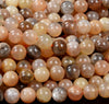 Natural Orange Gray Sunstone Gemstone Grade AAA Round 7MM 8MM Loose Beads (D311)