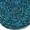3X2MM Dyed Chrysocolla Gemstone Grade AA Micro Faceted Rondelle Loose Beads 15 inch Full Strand (80016381-P61)