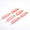 47X22MM Natural Rose Quartz Gemstone Perfume Bottle Pendant Hexagon Healing Tube, Essential Oil Bottle Beads 1 Bead (80017275-P73)