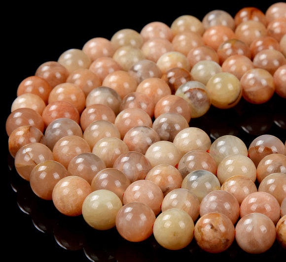 Natural Orange Moonstone Gemstone Grade AA Round 6MM 7MM 8MM Loose Beads (D305)