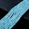 4X3MM Aqua Blue Jade Gemstone Grade AAA Faceted Rondelle Loose Beads 13.5 inch Full Strand (80009516-P38)
