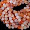 Natural Orange Red Botswana Agate Gemstone Grade AAA Round 4MM 6MM 8MM 10MM Loose Beads (D13)