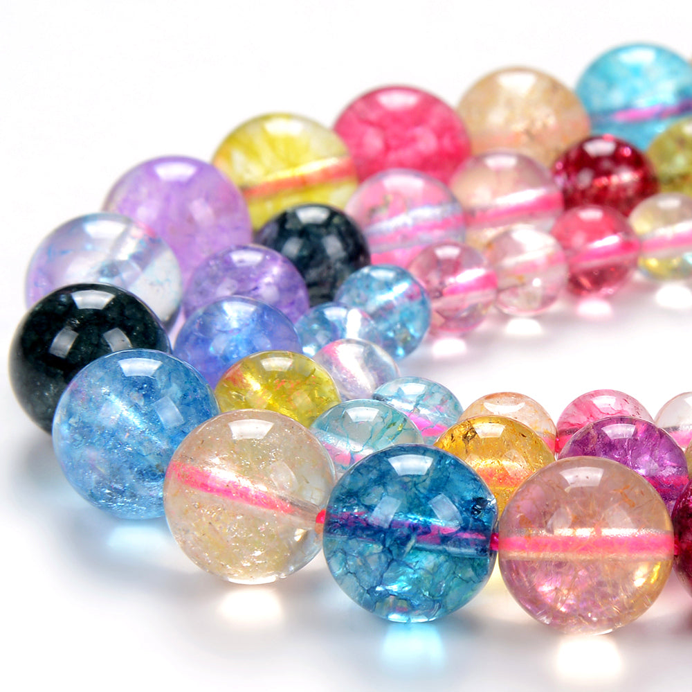 Rock Crystal Quartz Rainbow Tourmaline Color Gemstone Grade AAA Round –  DayBeads