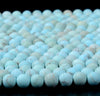 6MM Blue Matte Turquoise Gemstone Round Loose Beads 15 inch Full Strand (80016516-D294)