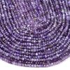 4X3MM Natural Amethyst Gemstone Grade A Micro Faceted Rondelle Loose Beads (P35)