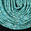 4MM Natural Peruvian Amazonite Gemstone Grade AA Micro Faceted Diamond Cut Cube Loose Beads (P40)