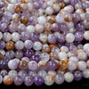 8MM Natural Flower Dream Amethyst Gemstone Grade A Round Loose Beads (D209)
