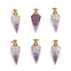 41X17MM Natural Purple Fluorite Gemstone Perfume Bottle Pendant Hexagon Healing Point, Essential Oil Bottle Beads 1 Bead (80017268-P73)