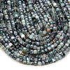 4-5MM Natural Emerald Gemstone Micro Faceted Cube Loose Beads (P44)