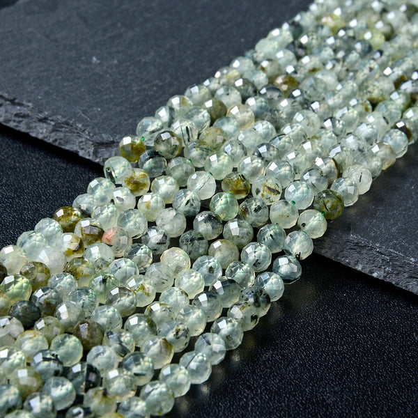 5-6MM Natural Prehnite Gemstone Grade A Micro Faceted Round Loose Beads 15.5 inch Full Strand (80009450-P33)