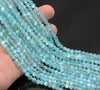 5.5MM Matte Aura Quartz Gemstone Aqua Blue Round 15 Inch Full Strand (80007265-A251)