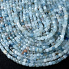 4MM Natural Aquamarine Gemstone Grade AA Micro Faceted Cube Loose Beads (P44)