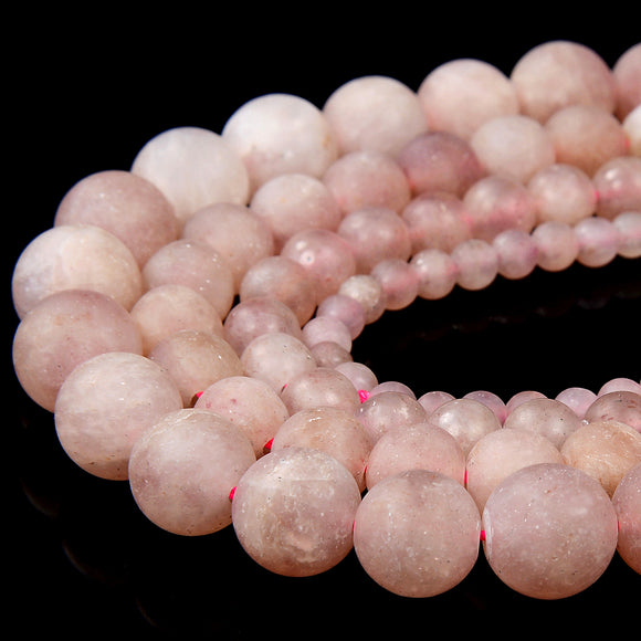 Natural Matte Strawberry Quartz Gemstone Round 4MM 5MM 6MM 7MM 8MM 10MM Loose Beads (D321)