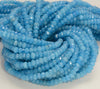 4x3mm Ocean Blue Jade Gemstone Faceted Rondelle Loose Beads 14 Inch Full Strand (80007365-783)