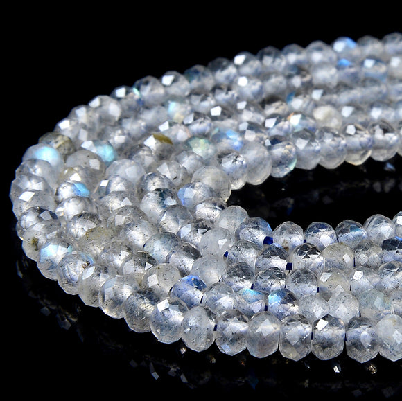 3X2MM Natural Labradorite Gemstone Grade AAA Micro Faceted Rondelle Loose Beads 15 inch Full Strand (80016390-P61)