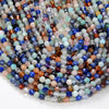 3-4MM Natural Multi Color Galaxy Mix Stones Gemstone Micro Faceted Round Loose Beads 15.5 inch Full Strand (80009399-P30)
