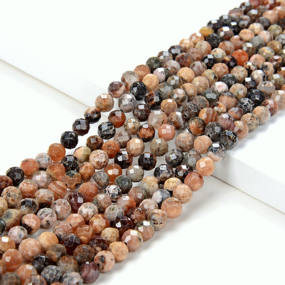 5MM Natural Argentina Rhodochrosite Gemstone Grade A Micro Faceted Round Loose Beads 13 inch Full Strand (80009448-P33)