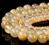 Natural Golden Rutilated Quartz Gemstone Grade AA Round 4MM 5MM 6MM 7MM 8MM 9MM 10MM 11MM 12MM 13MM Loose Beads (D256 D257)