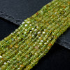 3MM Natural Peridot Gemstone Grade AA Micro Faceted Cube Loose Beads (P44)