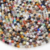 4MM Natural Multi Color Galaxy Mix Stones Gemstone Micro Faceted Round Loose Beads 15 inch Full Strand (80009402-P30)