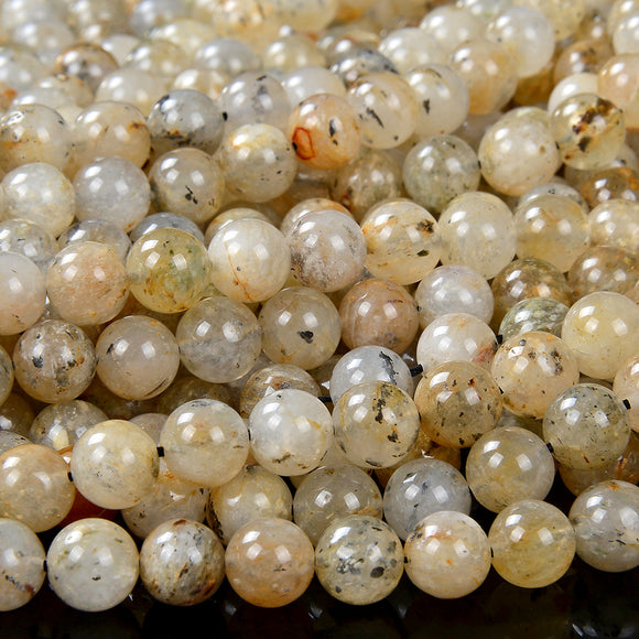 Natural Mica Tourmaline In Quartz Gemstone Grade A Round 5MM 6MM 7MM 8MM 9MM 10MM 11MM Loose Beads (D216 D217)