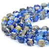 6MM Natural Lapis Gemstone Faceted Prism Double Point Cut Loose Beads (D342)