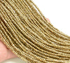 3x2mm 18k Gold Hematite Gemstone Micro Faceted Rondelle Loose Beads 15.5 inch Full Strand (80007530-A263)