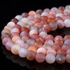 Natural Matte Mozambique Carnelian Agate Gemstone Round 5MM 6MM 7MM 8MM Loose Beads (D162)