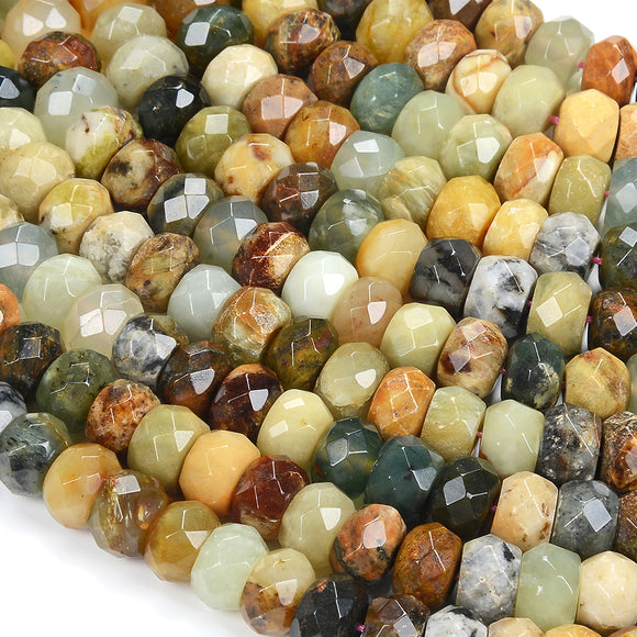 12X7MM Natural Afghanistan Jade Gemstone Grade AAA Faceted Rondelle Loose Beads (D347)