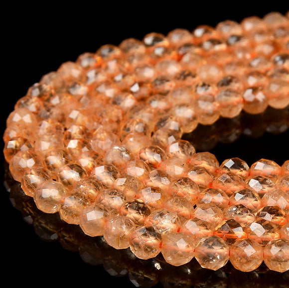 Honey Citrine Gemstone Grade AAA Micro Faceted Round 2MM 4MM Loose Beads (P64)