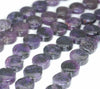 10mm Dark Purple Lepidolite Gemstone Grade A Flat Round Button Loose Beads 16 inch Full Strand (90188408-655)