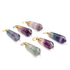 49X15MM Natural Fluorite Gemstone Perfume Bottle Pendant Faceted Point, Essential Oil Bottle Beads 1 Bead (80017248-P71)
