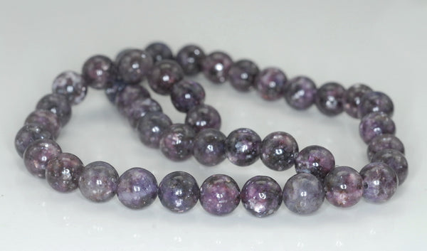 10mm Purple Lepidolite Gemstone Grade AA Round Loose Beads 16 inch Full Strand (90188476-653)