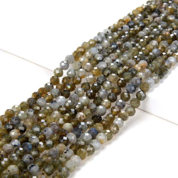 5MM Natural Labradorite Gemstone Micro Faceted Round Loose Beads 15.5 inch Full Strand (80015389-P46)