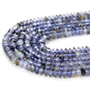 3X2MM Natural Iolite Gemstone Grade AA Bicone Faceted Rondelle Saucer Loose Beads 15.5 inch Full Strand (80009466-P34)