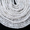 4X3MM White Jade Gemstone Grade AAA Faceted Rondelle Loose Beads 13.5 inch Full Strand (80009514-P38)