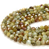 Natural Green Garnet Gemstone Grade AA Micro Faceted Round 3MM 4MM Loose Beads 15 inch Full Strand (P52)