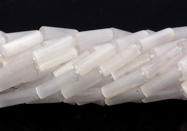 13x4mm Selenite Gemstone Round Tube Loose Beads 15.5 inch Full Strand (80007517-A263)