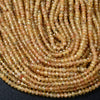 4X3MM Natural Yellow Apatite Gemstone Grade AAA Micro Faceted Rondelle Loose Beads (P35)