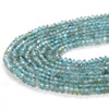 3X2MM Natural Aqua Blue Apatite Gemstone Grade AA Bicone Faceted Rondelle Saucer Loose Beads 15 inch Full Strand (80009471-P34)