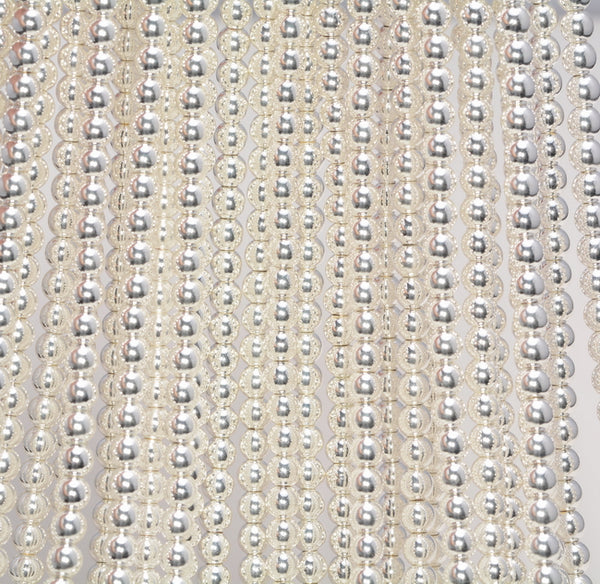 4MM Hematite Gemstone Silver Round Beads 16 Inch Full Strand (80006011-483)