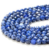 Natural Dumortierite Gemstone Grade AA Micro Faceted Round 3MM 4MM Loose Beads 15 inch Full Strand (P56)