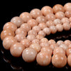 Natural Peach Feldspar Sunstone Gemstone Grade A Round 5MM 6MM 7MM 8MM Loose Beads (D306)
