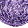 4X2MM Natural Amethyst Gemstone Grade AA Bicone Faceted Rondelle Saucer Loose Beads 15 inch Full Strand (80009458-P34)