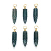 53X14MM Natural African Blood Stone Gemstone Perfume Bottle Pendant Bullet Point, Essential Oil Bottle Beads 1 Bead (80017258-P72)