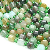 6MM Natural Multi Color Green Aventurine Gemstone Grade AA Faceted Prism Double Point Cut Loose Beads (D342)