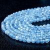 Natural Aquamarine Gemstone AAA Micro Faceted Round 3MM 4MM Loose Beads (P27 P46)