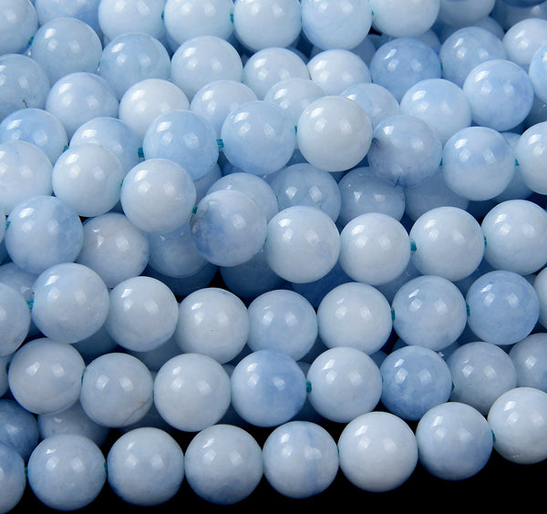 8MM Aquamarine Tone Jade Gemstone Grade AAA Round Loose Beads (D223)